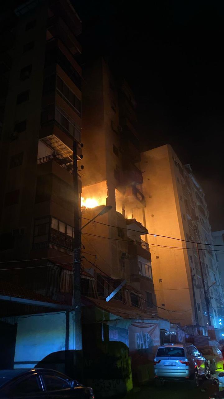 غارة إسرائيلية استهدفت شقة سكنية في شارع دلاعة صيدا