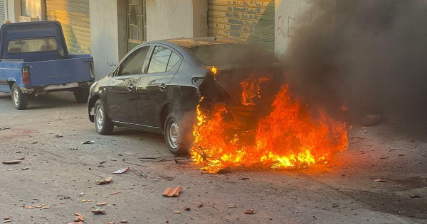 مسيرة معادية استهدفت دراجة نارية في منطقة البركة بمدينة بنت جبيل