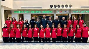 منتخب #لبنان للناشئات بعد تأهلّه إلى نهائيات #كأس_آسيا في #الصّين عند وصوله إلى مطار #بيروت