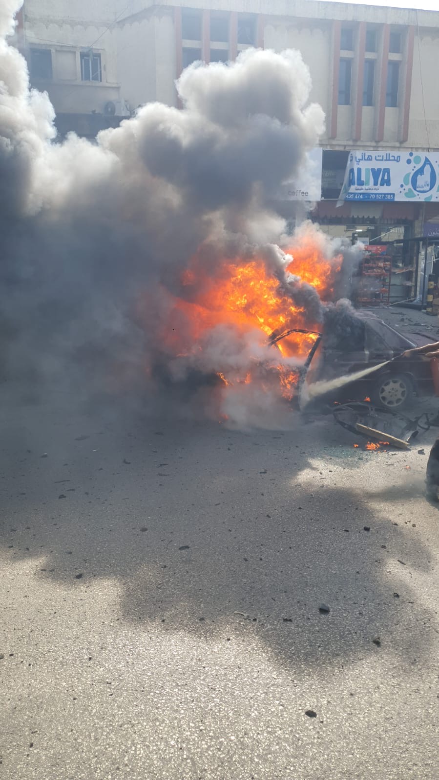 استهداف سيارة على طريق عام الشرقية- الدوير