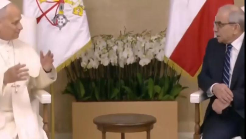 خلوة بين البابا لاوون الرابع عشر ورئيس الحكومة نواف سلام