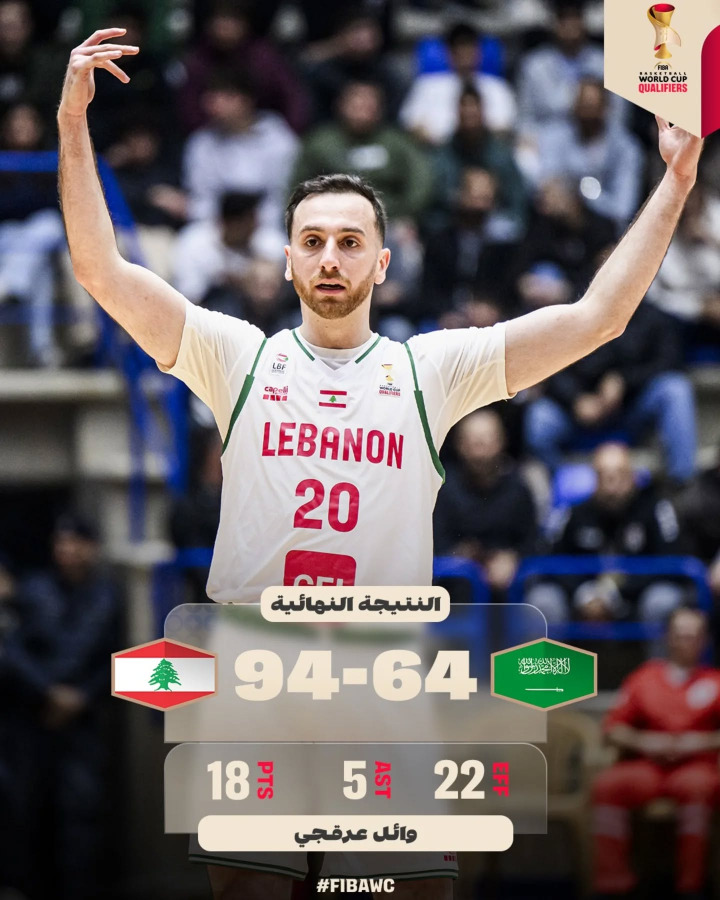 لبنان يفوز على السعودية في التصفيات الآسيوية المؤهلة لكأس العالم